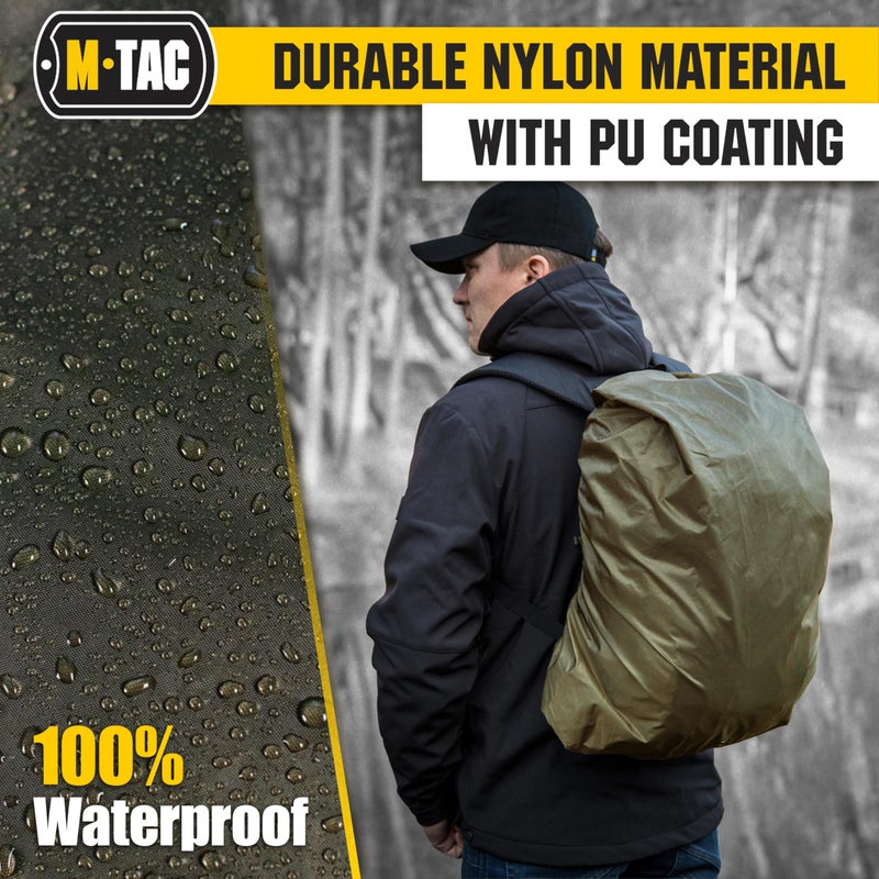 M-Tac Backpack Rain Cover Waterproof - Bag Rain Cover 50-60L - for Hiking Travel Camping Military (Olive, Large) - Image 5